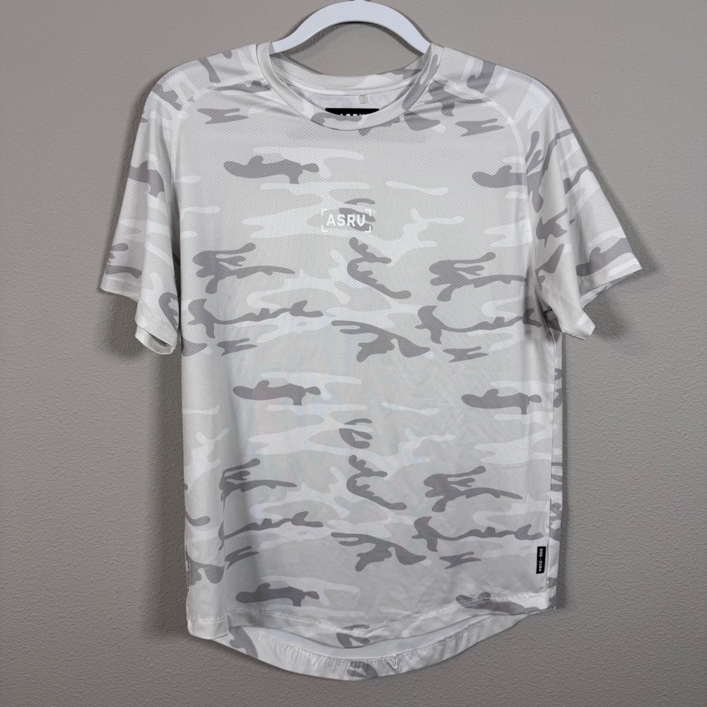 ASRV Silver-Lite Mesh Camo Training Shirt White Grey Men's Small